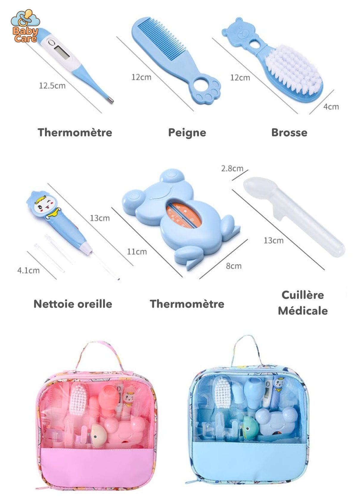 Trousse de soin bébé 13 accessoires silicone - zoom sur la matière