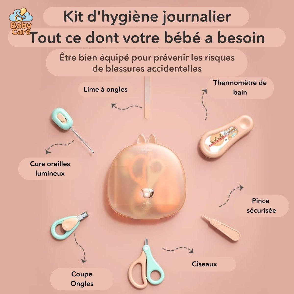 Trousse de soin bébé hygiène et toilette - zoom sur la matière