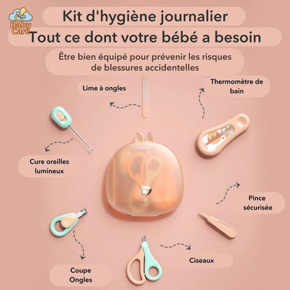 Trousse de soin bébé hygiène et toilette - zoom sur la matière