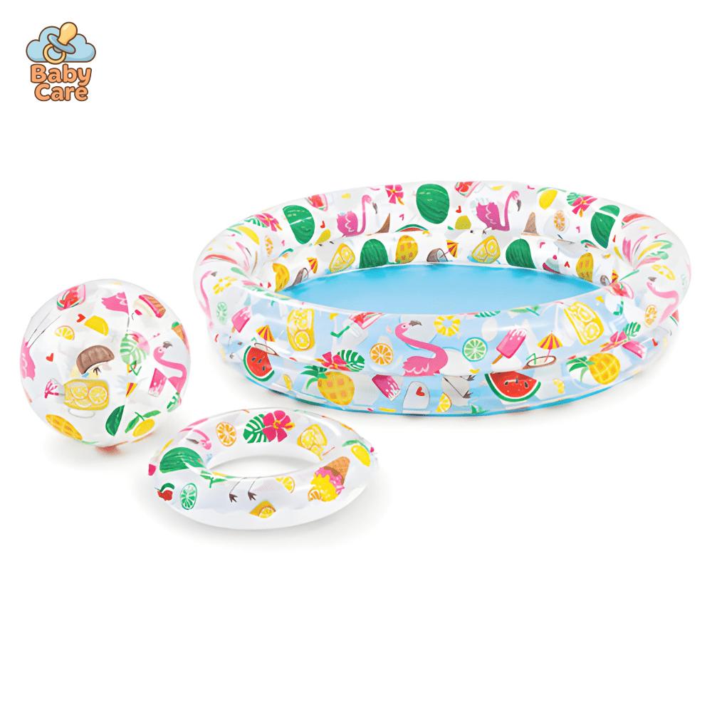 Piscine bébé et enfant avec accessoires - vue de profil