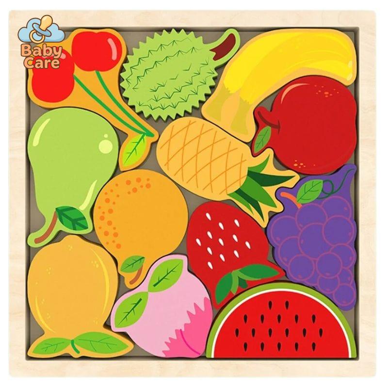 Puzzle en bois et jouets à empiler - photo lifestyle