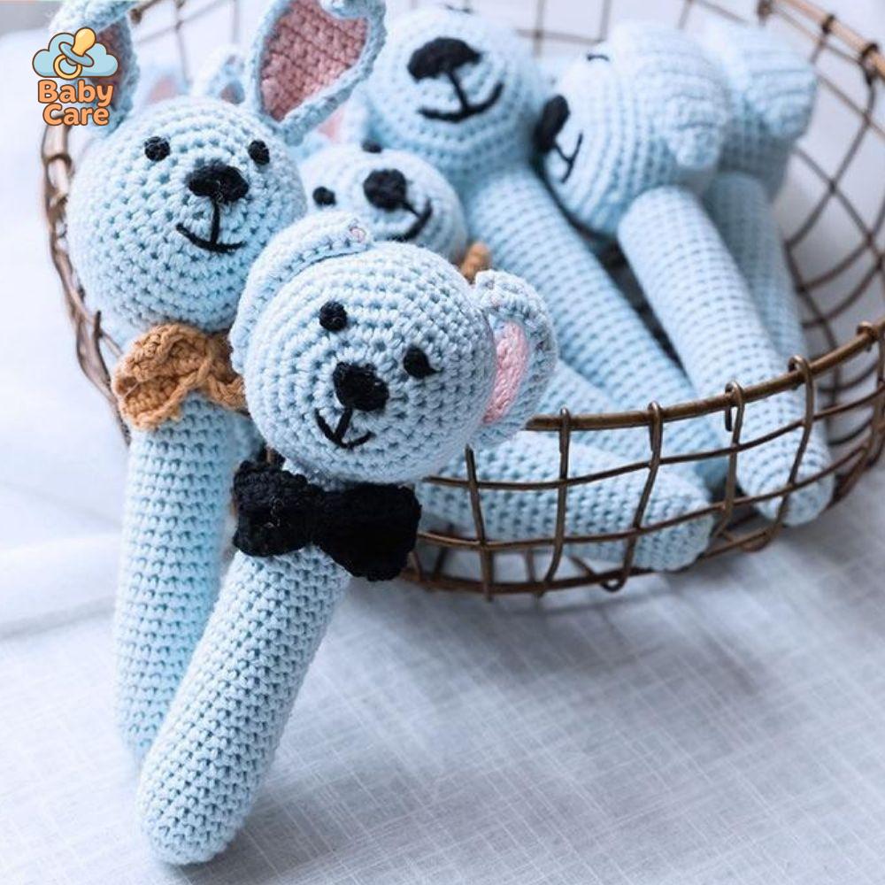 Hochet Chien en Coton Tricoté - détail du produit