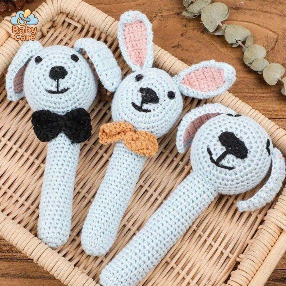 Hochet Chien en Coton Tricoté - zoom sur la matière