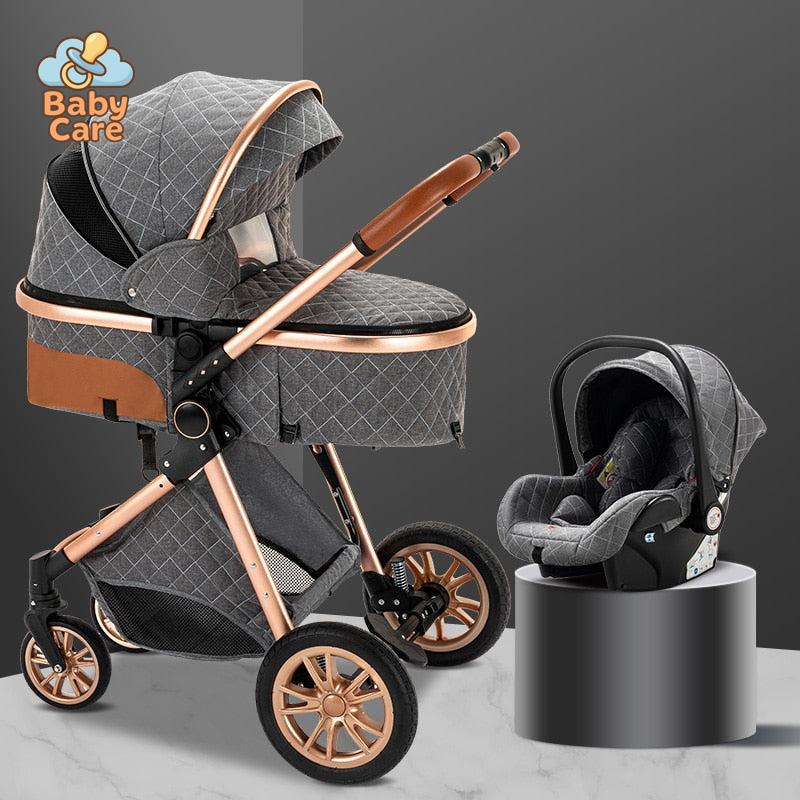 Poussette Trio 3 en 1 Royal – Poussette, Landau, Siège Auto et ses accessoires - vue de profil