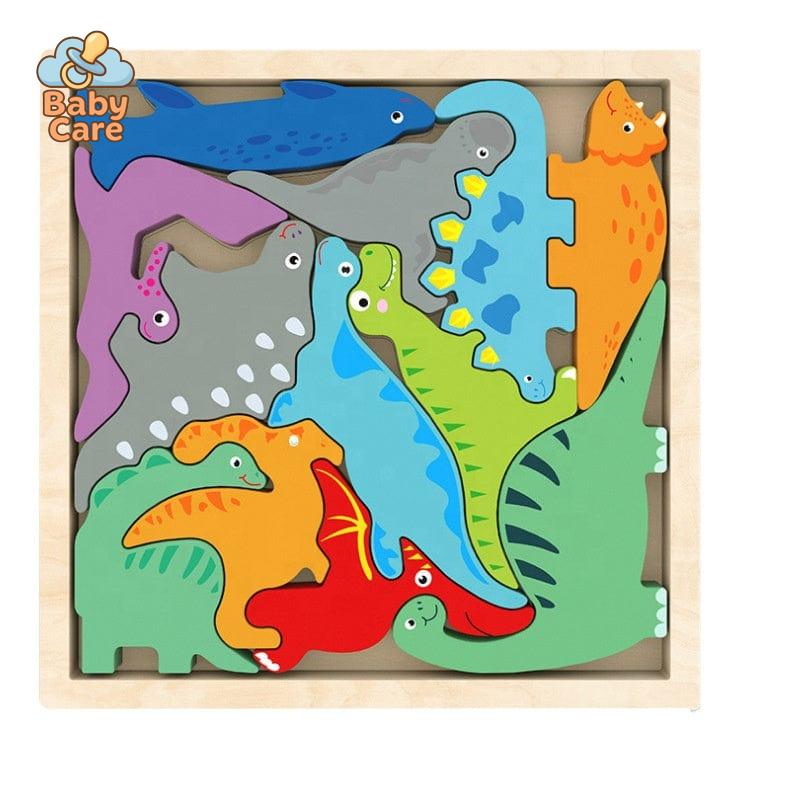 Puzzle en bois et jouets à empiler - vue de profil
