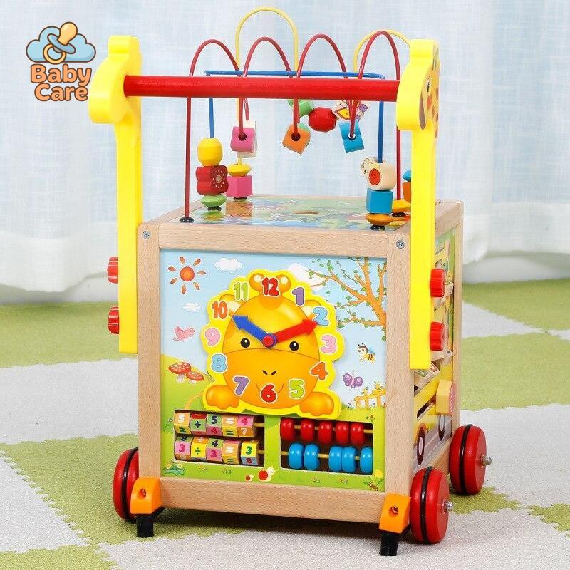 Chariot de Marche en Bois avec Jeux d'Éveil - détail du produit