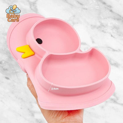 Coffret Repas Bébé en Silicone Canard |  Baby Care - utilisation en situation