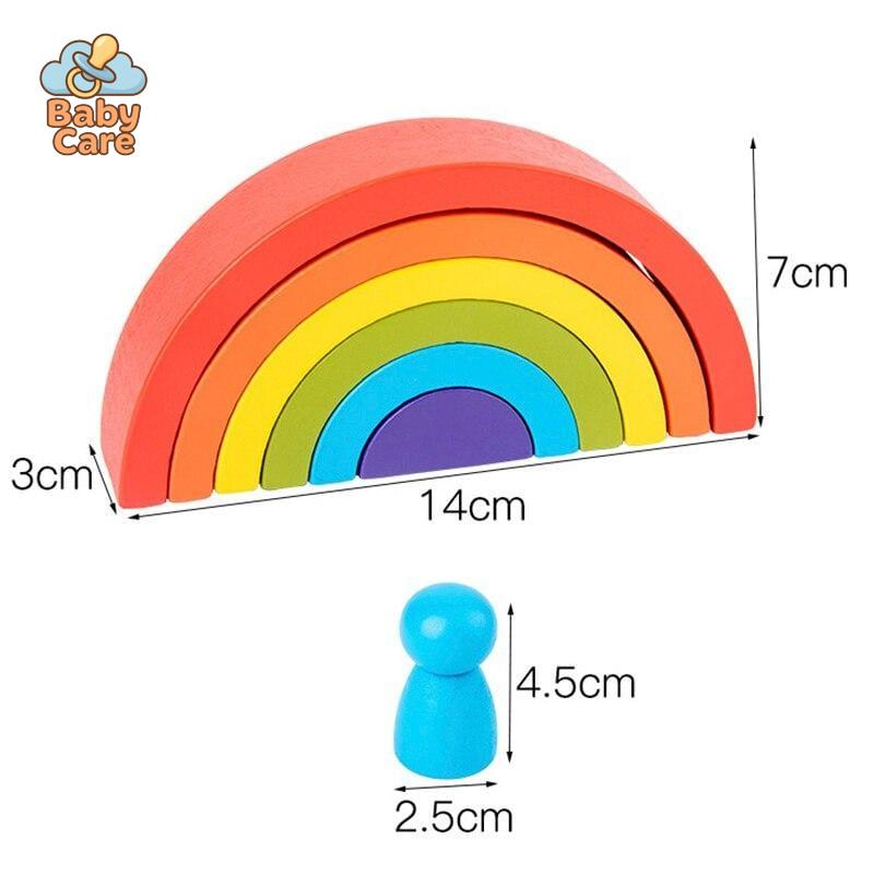 Blocs à Empiler Montessori Arc-en-Ciel |  Baby Care - photo lifestyle