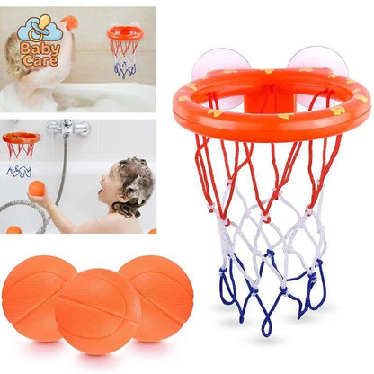 Jouet de bain - Panier de Basket Ventouse avec 3 Balles - vue de profil