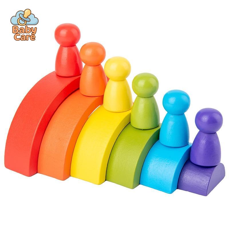 Blocs à Empiler Montessori Arc-en-Ciel |  Baby Care - packaging du produit