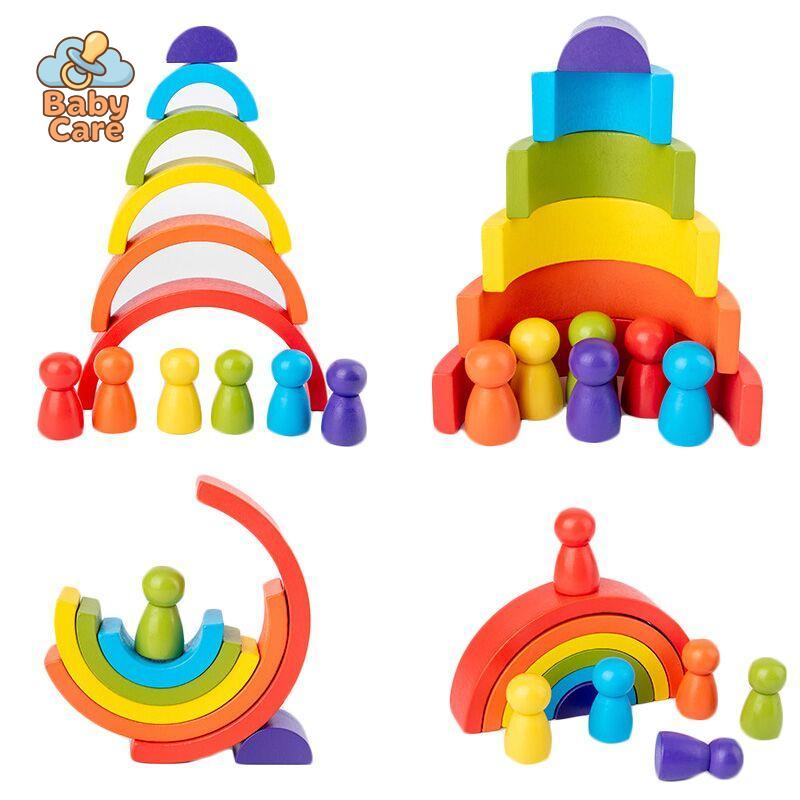 Blocs à Empiler Montessori Arc-en-Ciel |  Baby Care - détail du produit