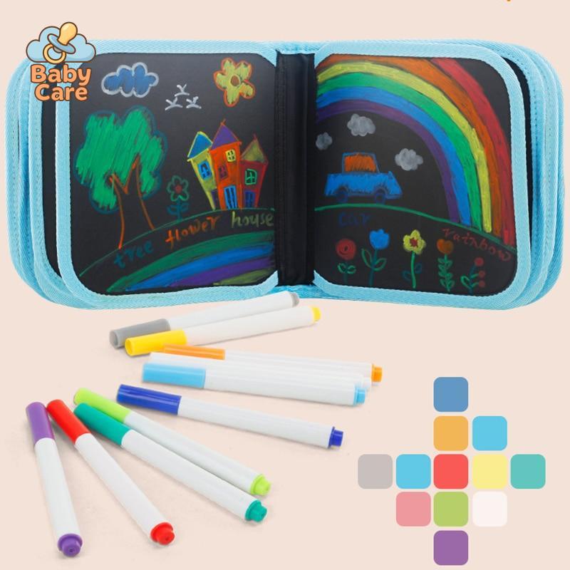 Cahier à Dessin Ardoise avec 12 Craies Effaçables - détail du produit