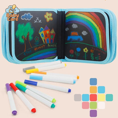 Cahier à Dessin Ardoise avec 12 Craies Effaçables - détail du produit