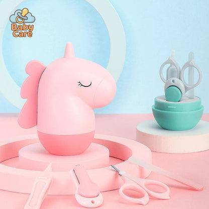 Trousse de soin bébé boite licorne - vue de profil