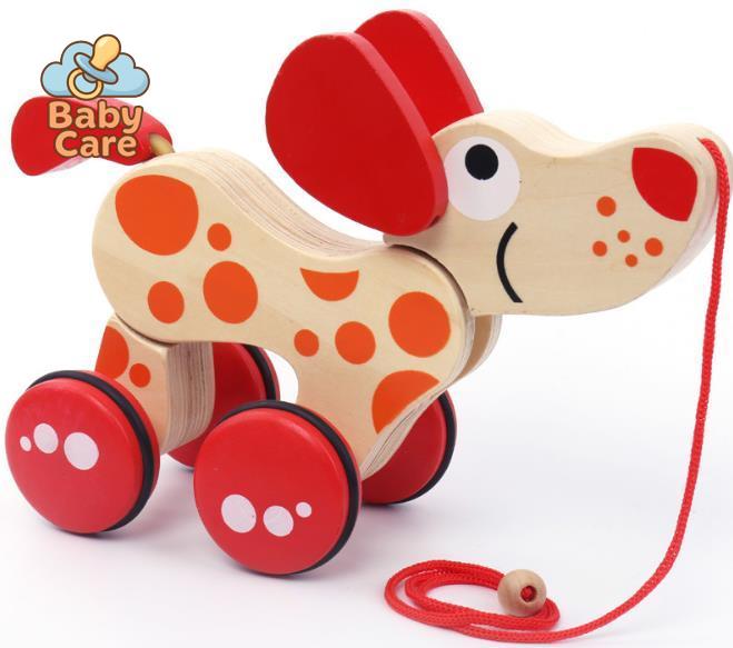 Chien et Crocodile en Bois à Tirer - zoom sur la matière