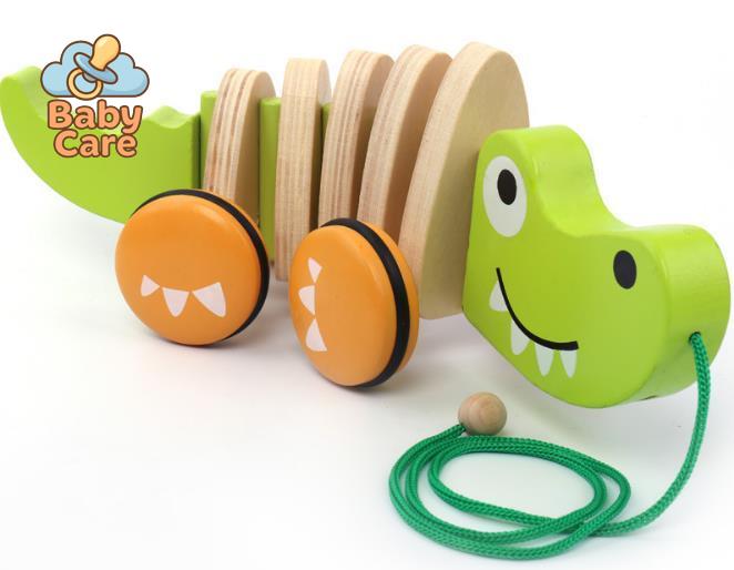 Chien et Crocodile en Bois à Tirer - utilisation en situation