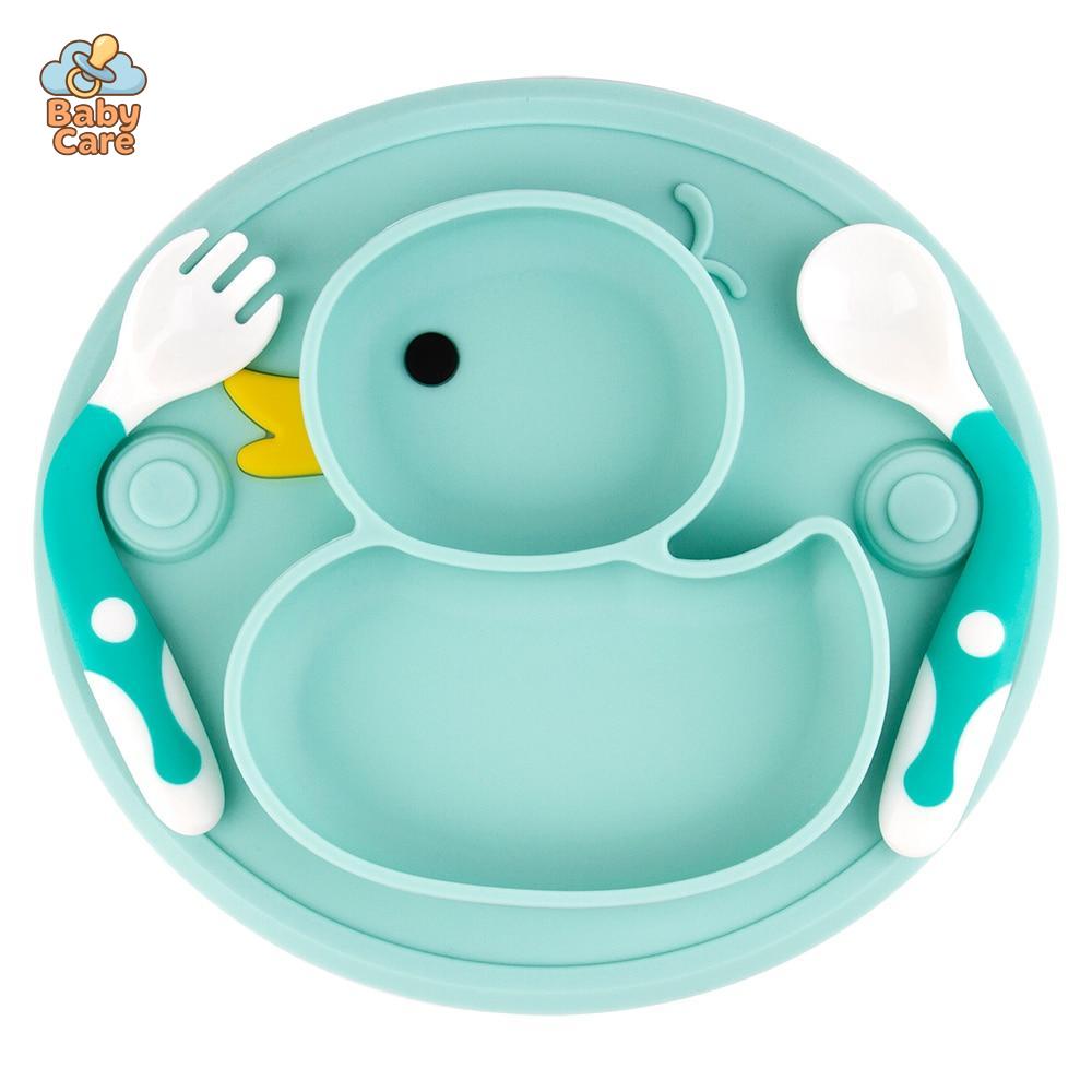 Coffret Repas Bébé en Silicone Canard |  Baby Care - packaging du produit