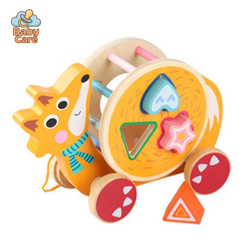 Animaux à Tirer avec Puzzle 3D en Bois - zoom sur la matière