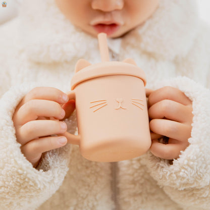 Tasse Paille en Silicone Chat |  Baby Care - détail du produit