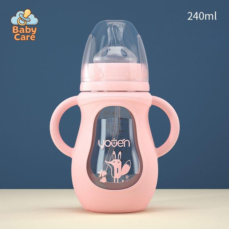 Biberon en verre protection silicone - photo lifestyle