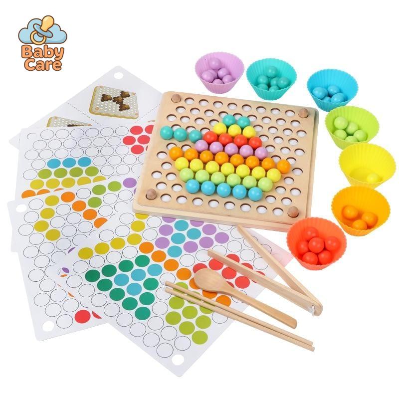 Jouet Montessori Perles Colorées - vue de profil