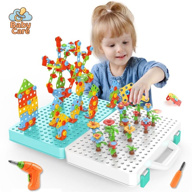 Jeu de construction électrique à visser 3D pour enfants - vue de profil