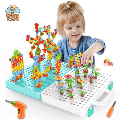 Jeu de construction électrique à visser 3D pour enfants - vue de profil