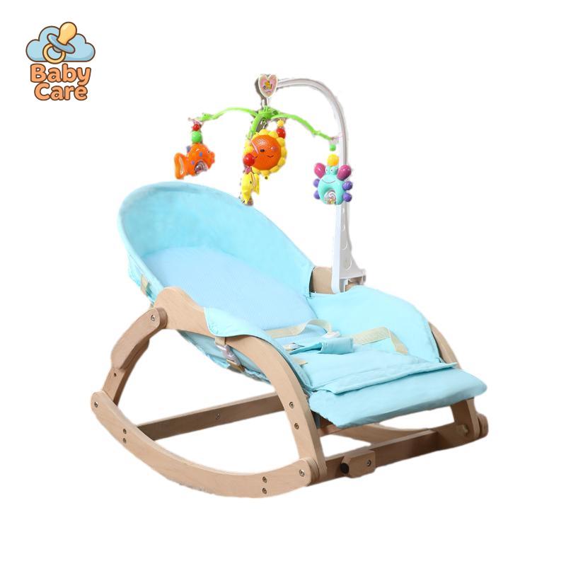 ECOWOOD - Balancelle Bébé Pliable en Bois |  Baby Care - vue de profil