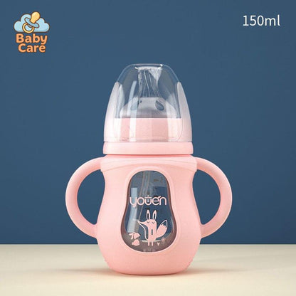 Biberon en verre protection silicone - utilisation en situation