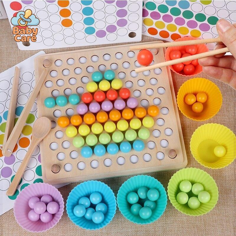 Jouet Montessori Perles Colorées - détail du produit