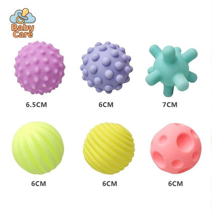 Lot de 6 Balles Sensorielles Texturées - zoom sur la matière