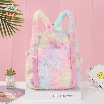 Cartable licorne peluche féérique - zoom sur la matière