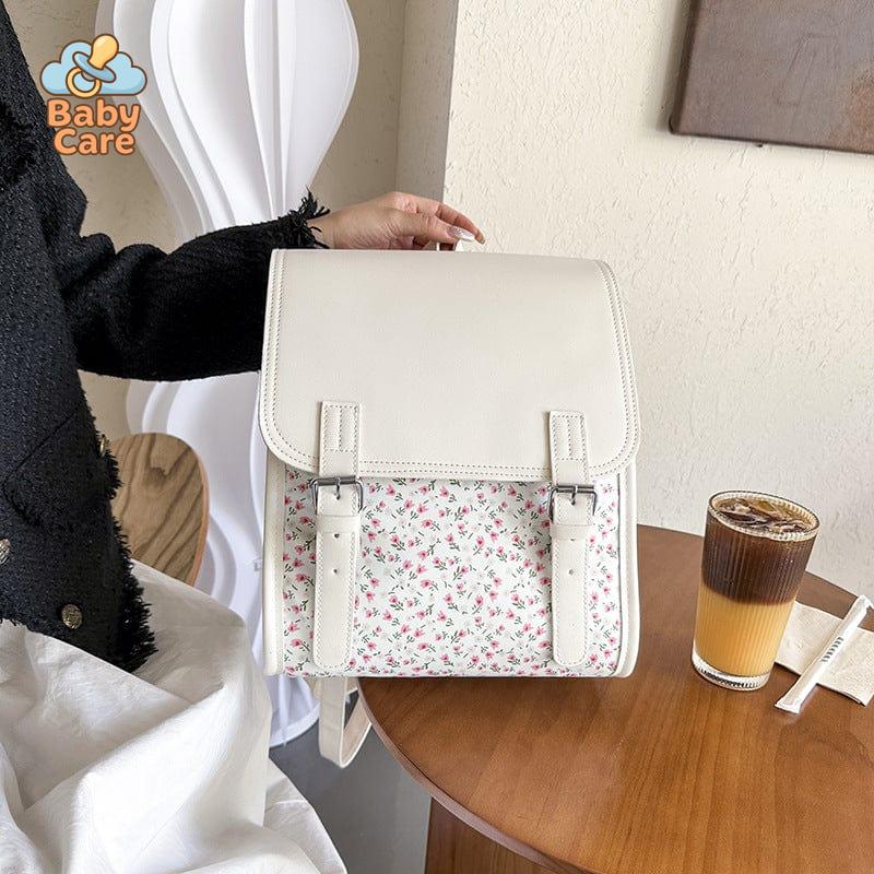 Cartable 34cm motifs à fleur - vue de profil