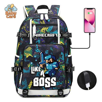 Cartable Minecraft Poches Pratiques École - photo 14