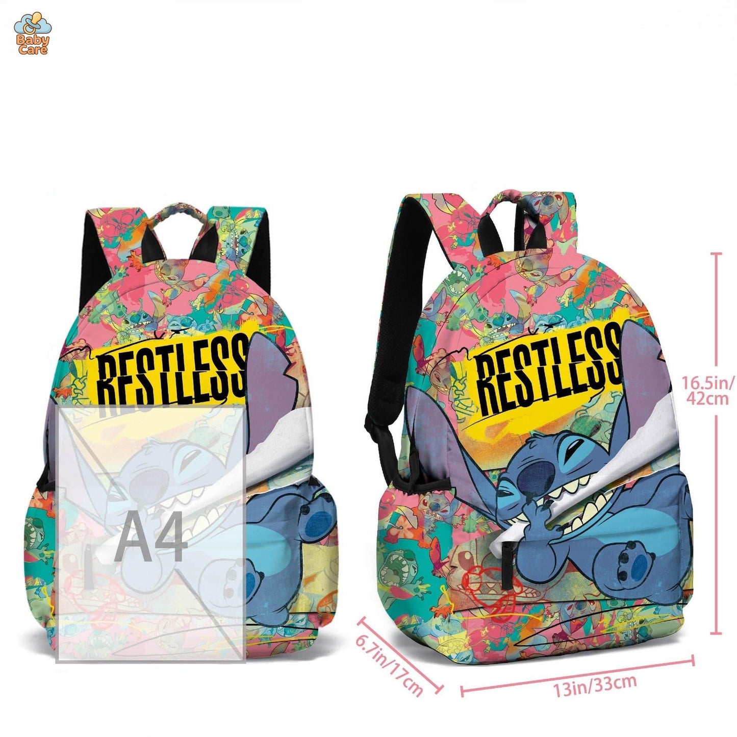 Cartable Stitch Imprimé - zoom sur la matière