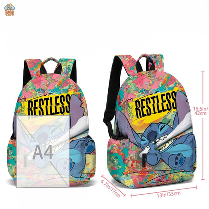 Cartable Stitch Imprimé - zoom sur la matière