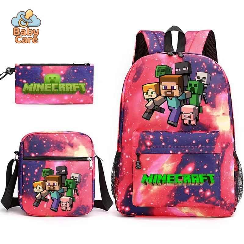 Cartable Minecraft Coloré Haute Qualité - vue de profil