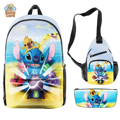 Cartable Stitch Ensemble 3 Pièces Sac et Trousse - photo 18