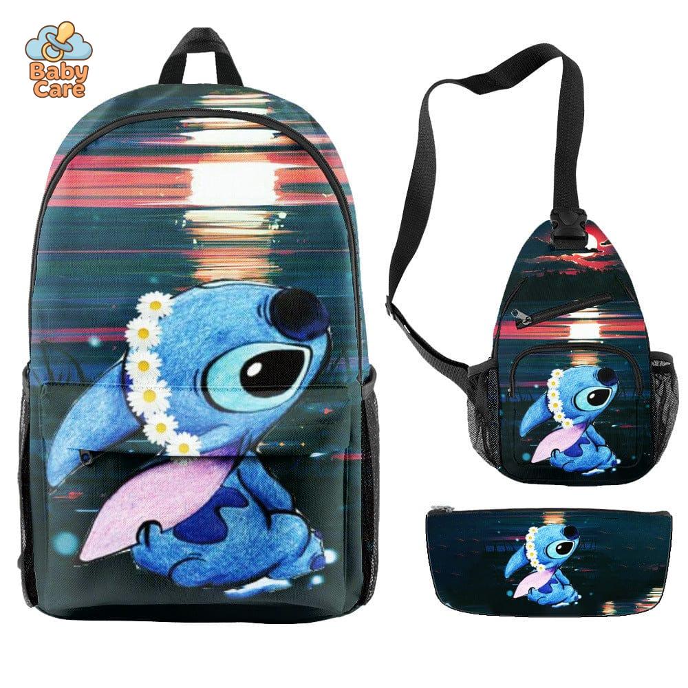 Cartable Stitch Ensemble 3 Pièces Sac et Trousse - photo 15