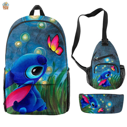 Cartable Stitch Ensemble 3 Pièces Sac et Trousse - photo 28