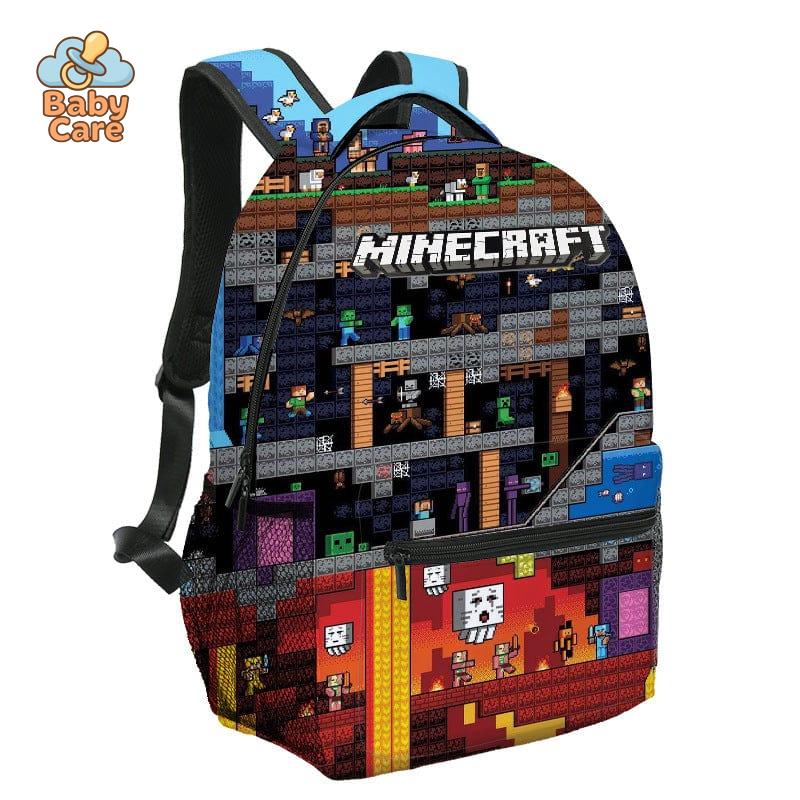Cartable Minecraft Design Imprimé Jeu Vidéo - zoom sur la matière