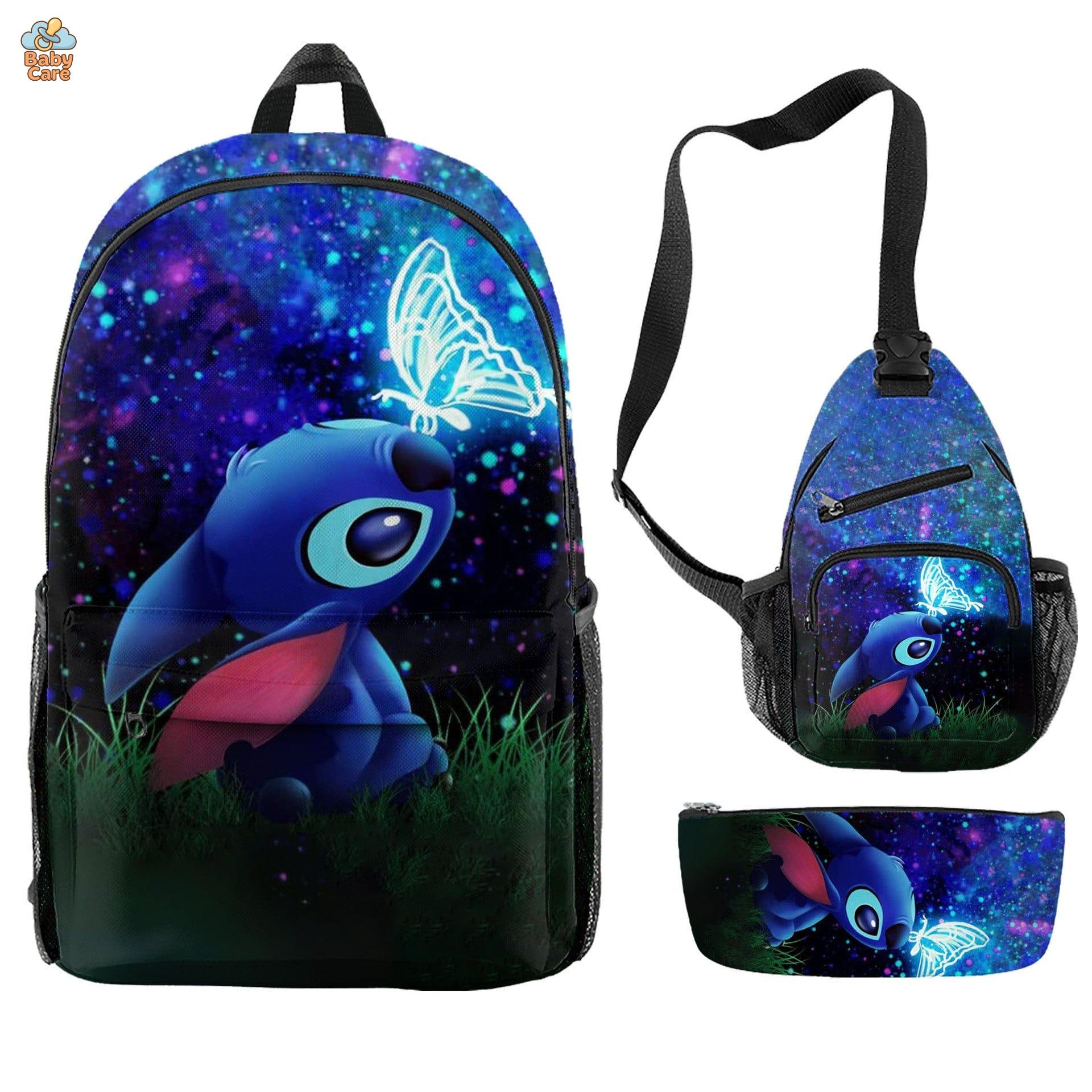 Cartable Stitch Ensemble 3 Pièces Sac et Trousse - photo 20