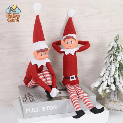 Lutin Farceur de Noël – Garçon Elfie – Peluche Elfe Rouge 40cm - détail du produit