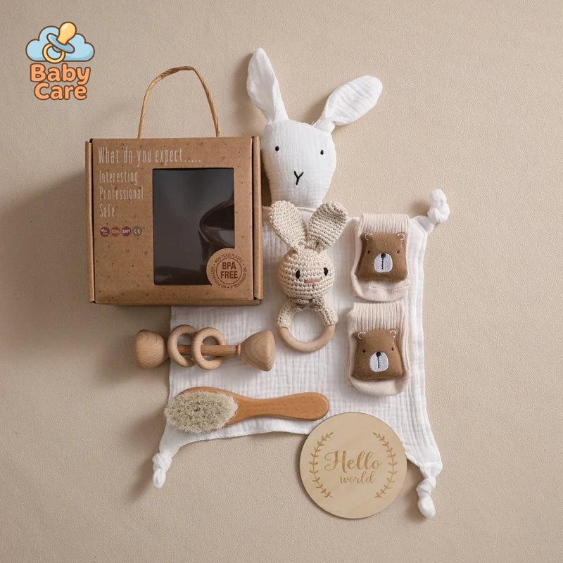 Coffret de naissance lapin – Cadeau de naissance premiers souvenirs - utilisation en situation