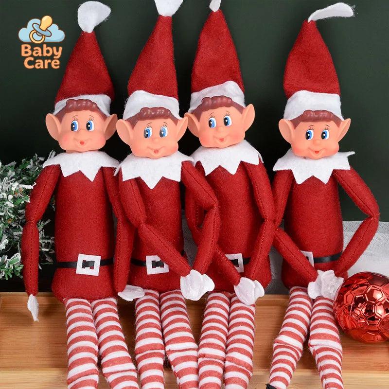 Lutin Farceur de Noël – Garçon Elfie – Peluche Elfe Rouge 40cm - zoom sur la matière