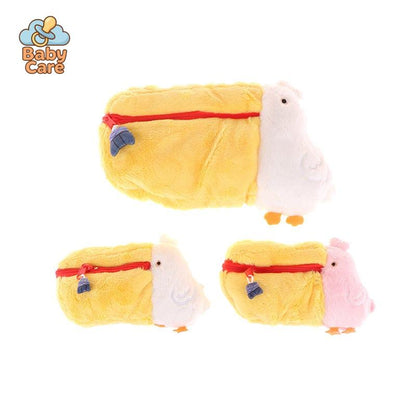 Trousse kawaii pelican en peluche - vue de profil