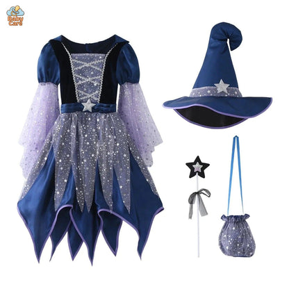 Costume de Sorcière Multicolore Enfant avec Chapeau - photo 15