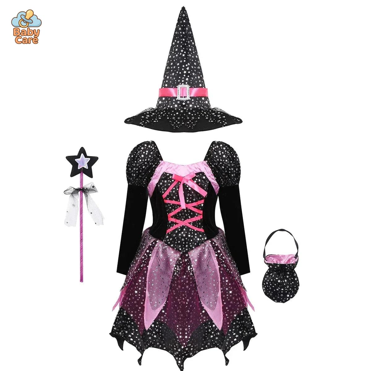 Costume de Sorcière Multicolore Enfant avec Chapeau - photo 10