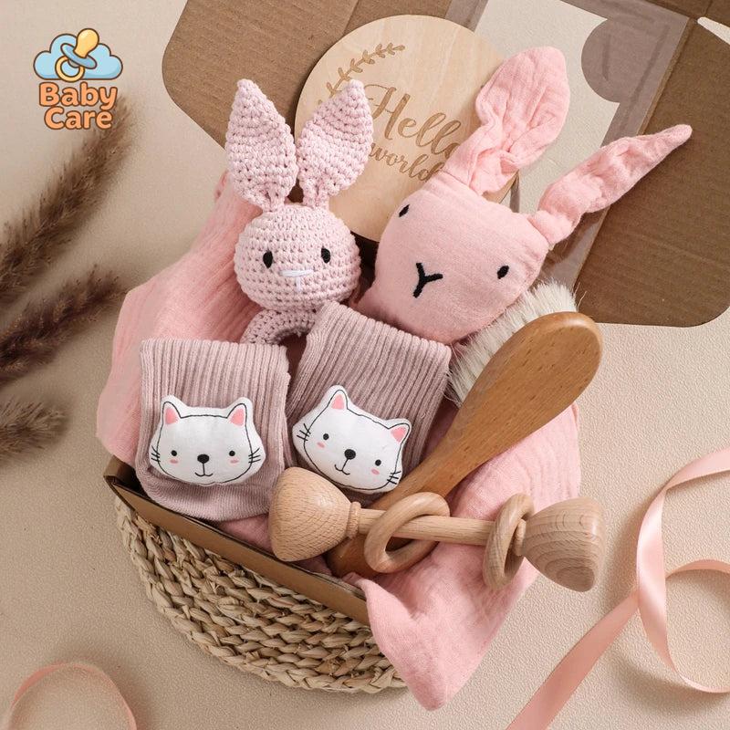 Coffret de naissance lapin – Cadeau de naissance premiers souvenirs - photo lifestyle