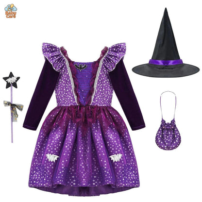 Costume de Sorcière Multicolore Enfant avec Chapeau - photo 13